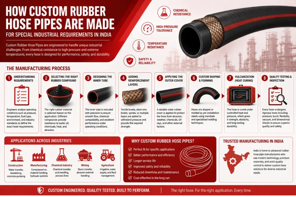 How Custom Rubber Hose Pipes Are Made for Special Industrial Requirements in India?